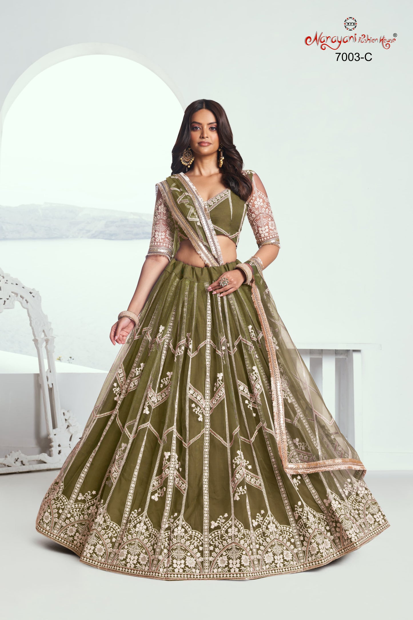 7003C Chandrakala Vol 1 Narayani Fashion House Butterfly Net Lehenga Choli