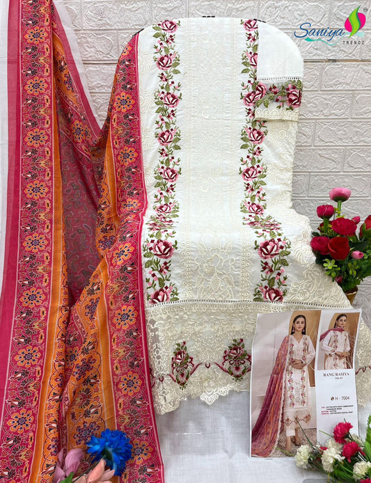 7004 Rang Rasiya Nx Vol 7 Saniya Trendz Cotton Pakistani Salwar Suits