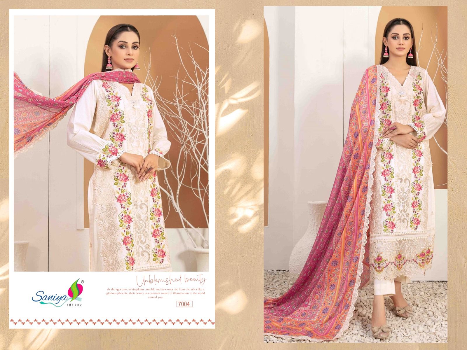 7004 Rang Rasiya Nx Vol 7 Saniya Trendz Cotton Pakistani Salwar Suits