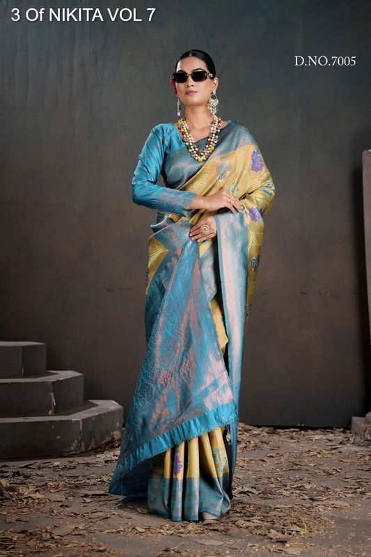7005 Nikita Vol 7 3 Of Kanchi Silk Sarees