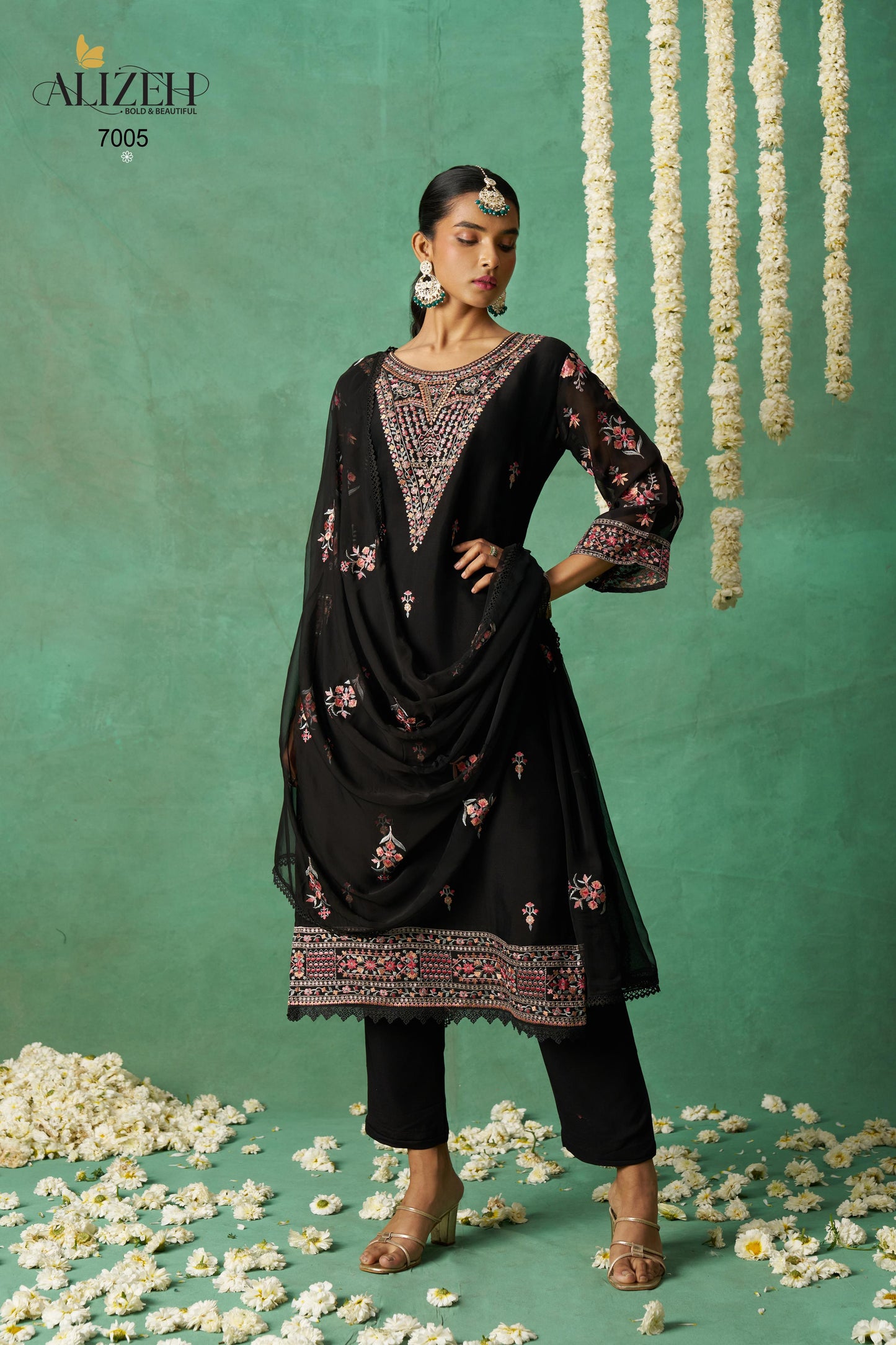 7005 Rose Alizeh Embroidery Pakistani Salwar Suits