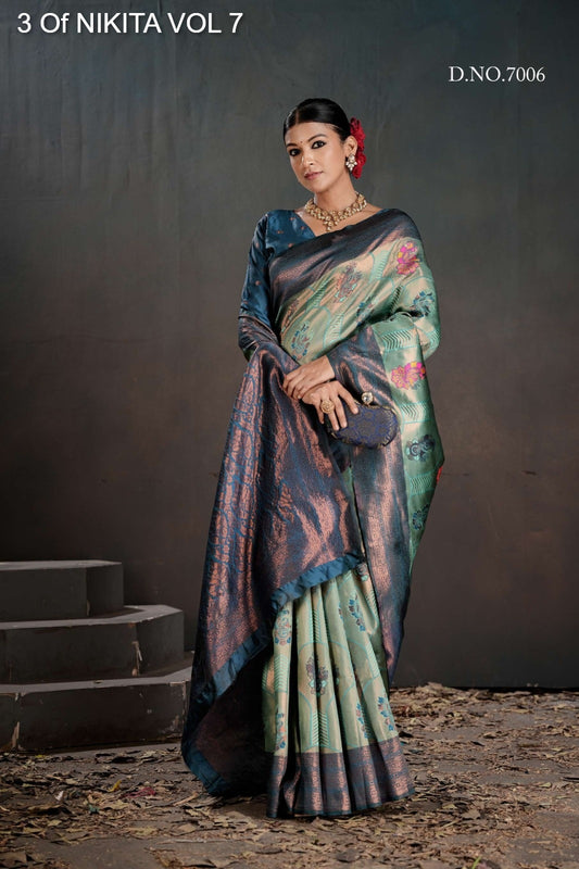 7006 Nikita Vol 7 3 Of Kanchi Silk Sarees