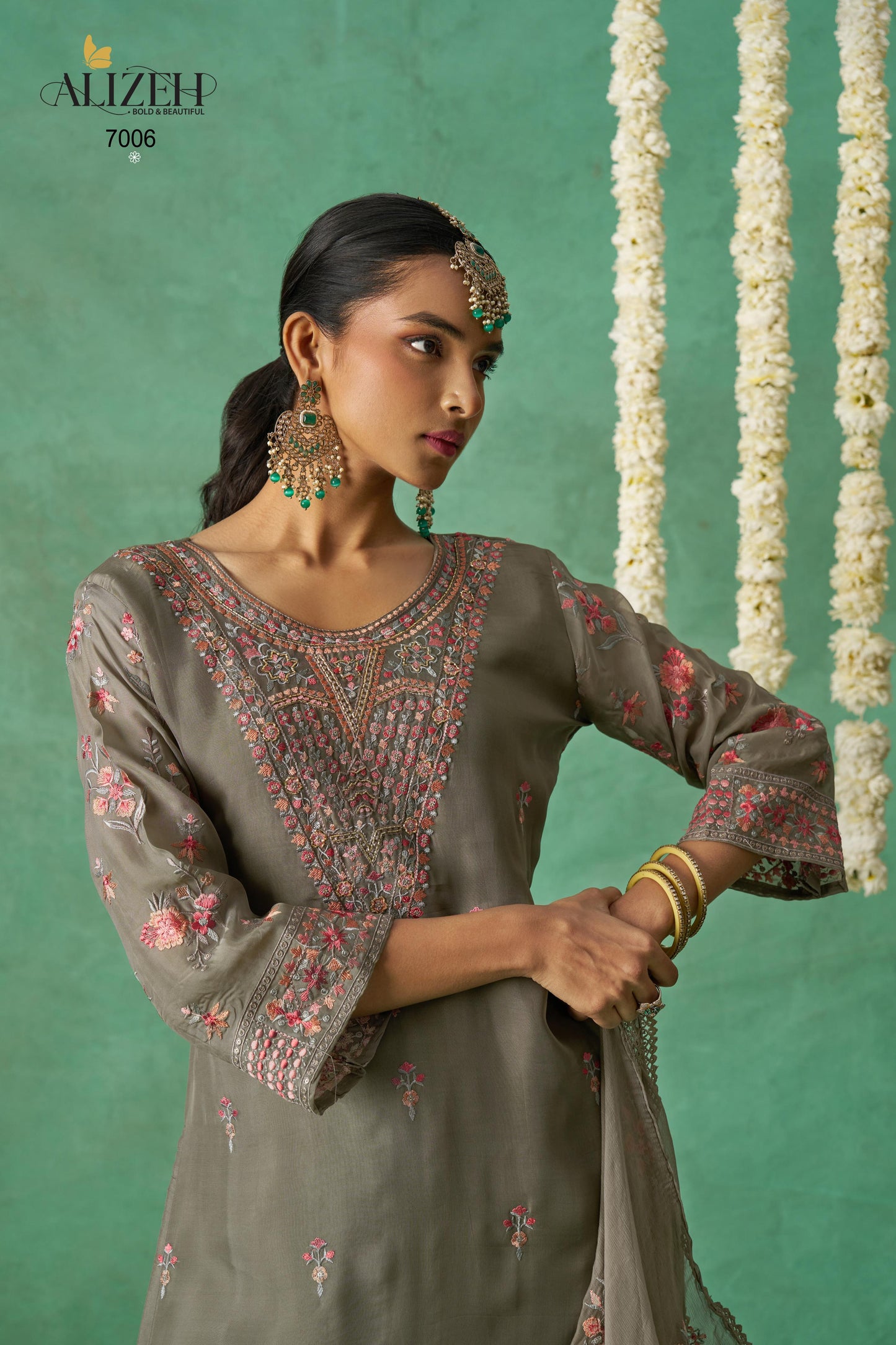 7006 Rose Alizeh Embroidery Pakistani Salwar Suits