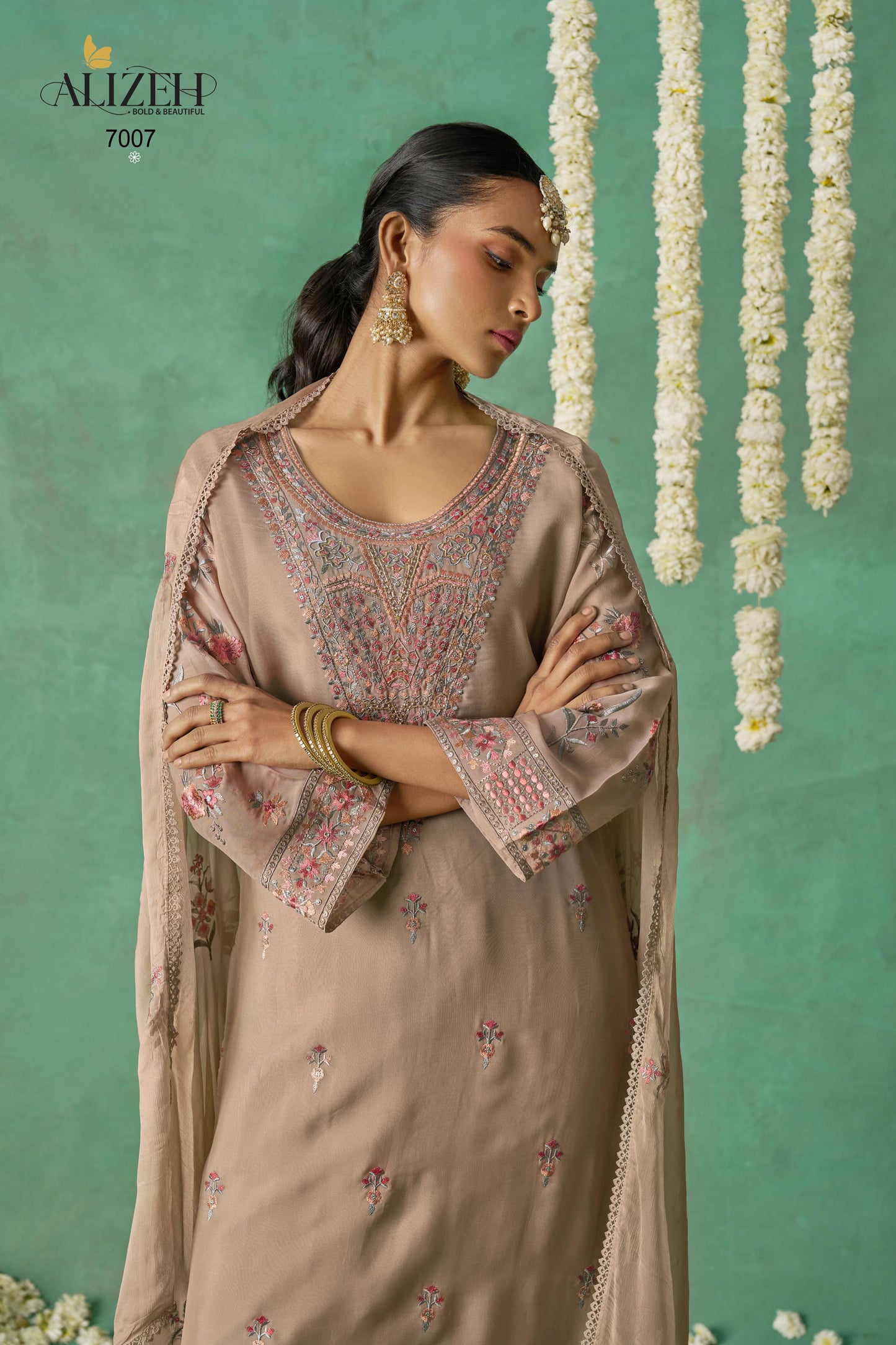 7007 Rose Alizeh Embroidery Pakistani Salwar Suits