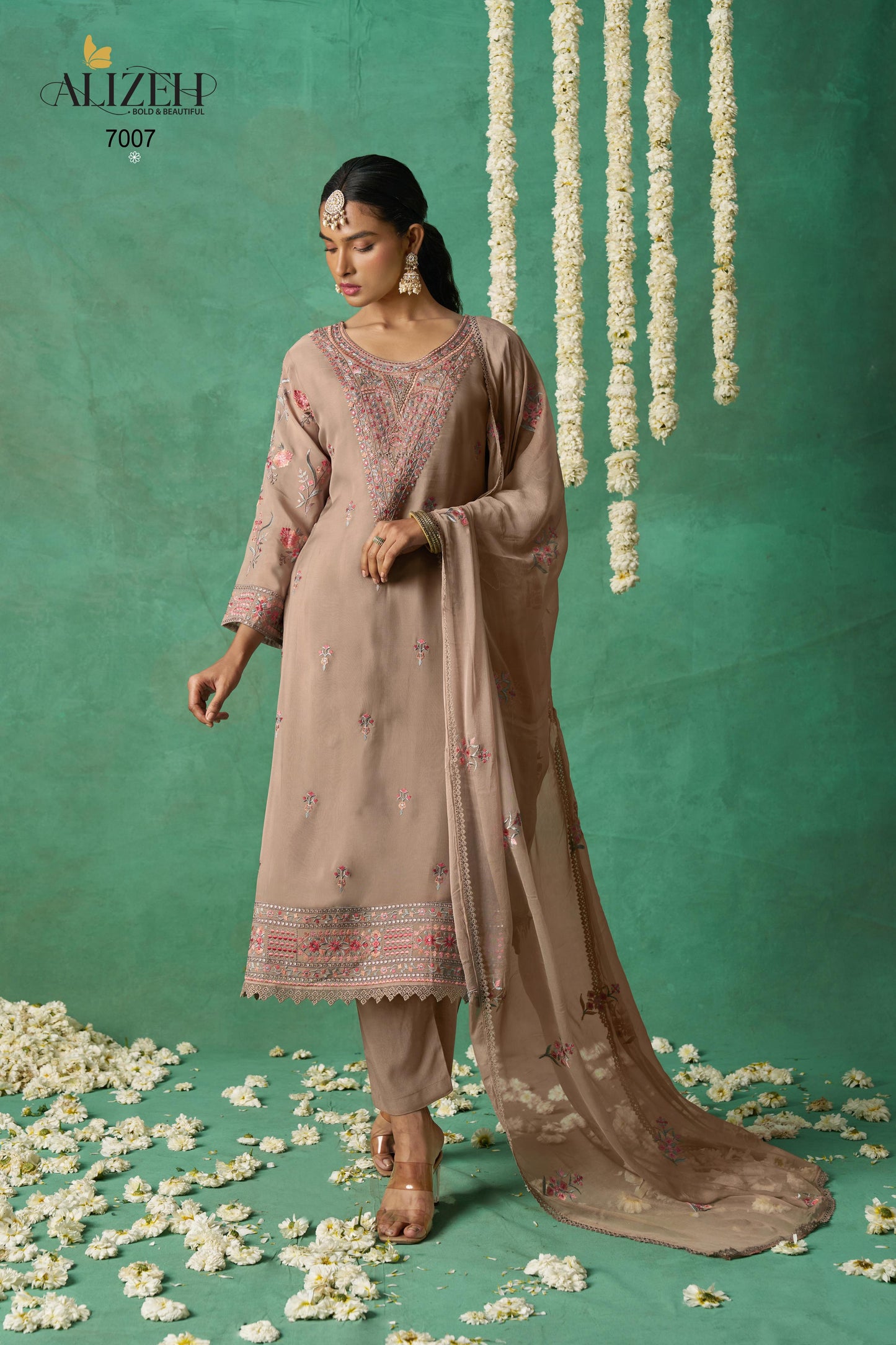 7007 Rose Alizeh Embroidery Pakistani Salwar Suits