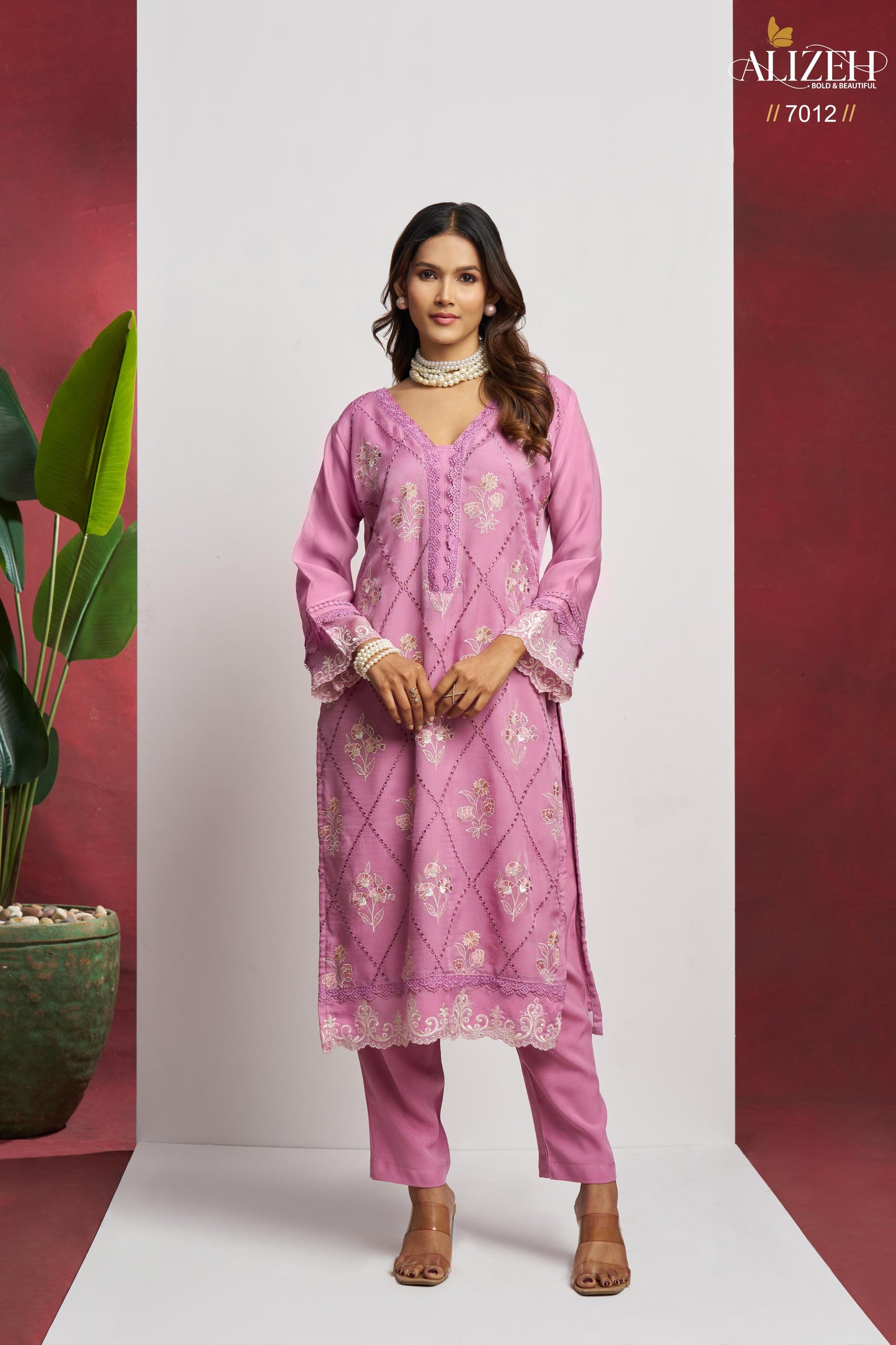 7012 Saadgi Alizeh Embroidery Unstitched Suits