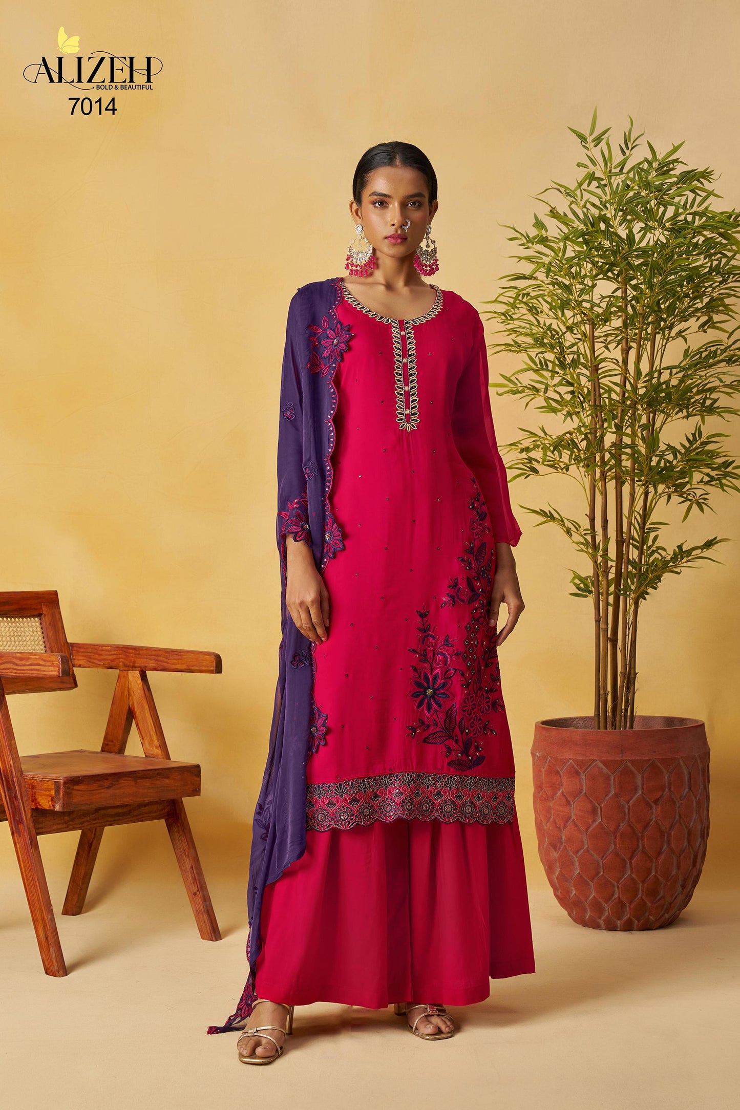 7014 Shagun-1 Alizeh Pure Organza Readymade Suits