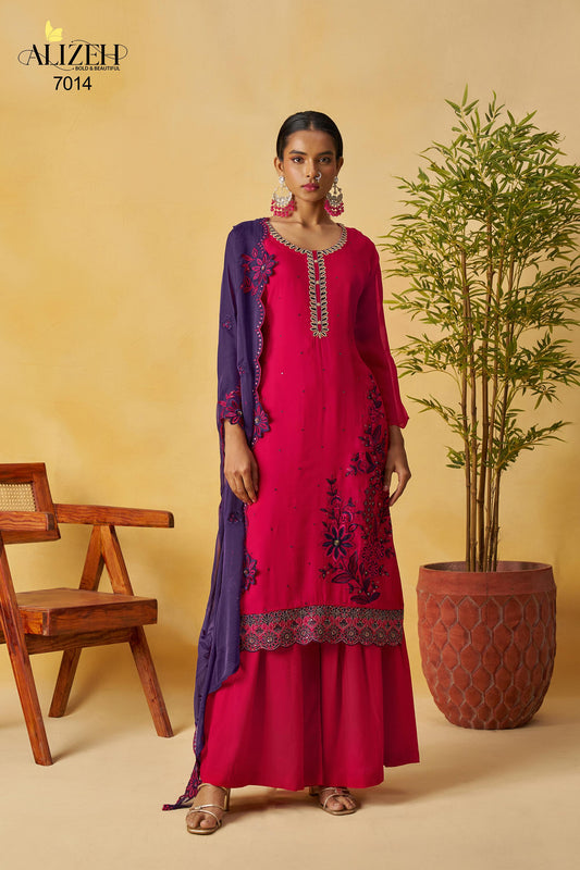 7014 Shagun-1 Alizeh Pure Organza Readymade Suits
