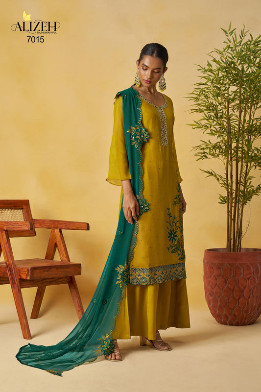 7015 Shagun-1 Alizeh Pure Organza Readymade Suits