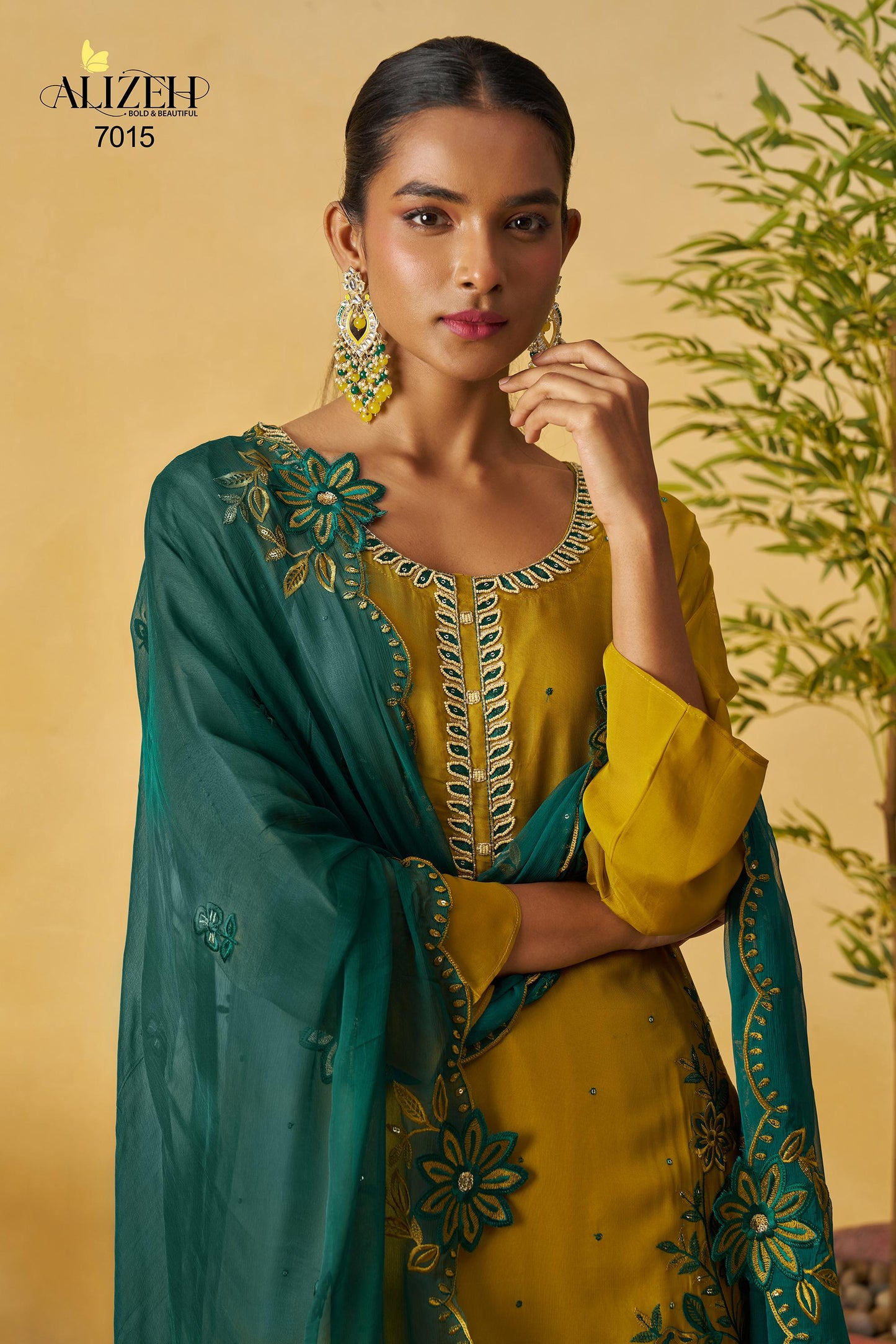 7015 Shagun-1 Alizeh Pure Organza Readymade Suits