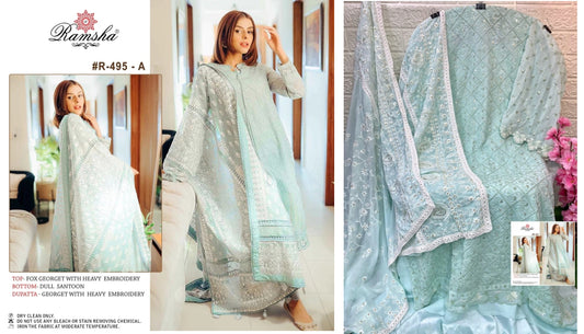 R-495-A Ramsha Pakistani Salwar Suits