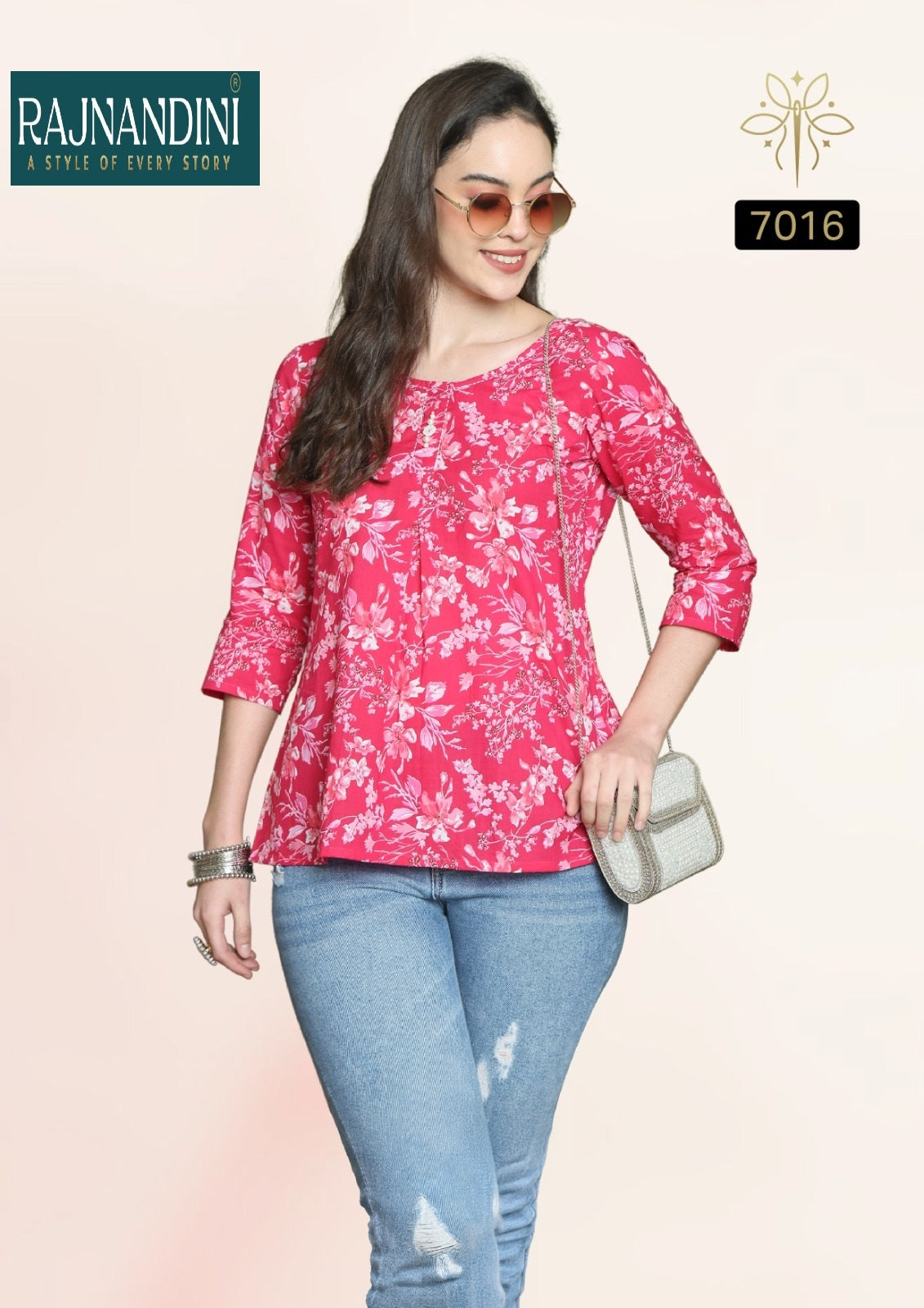 7016 Aaradhya Vol-24 Rajnandini Printed Women Top