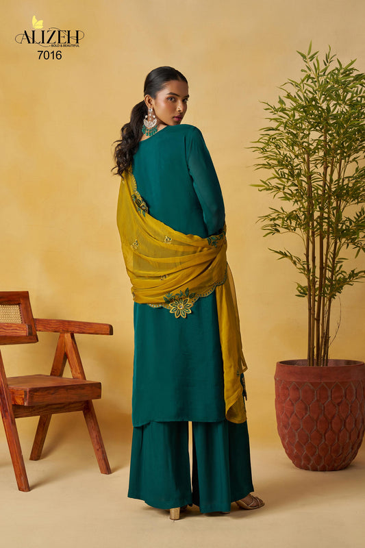 7016 Shagun-1 Alizeh Pure Organza Readymade Suits