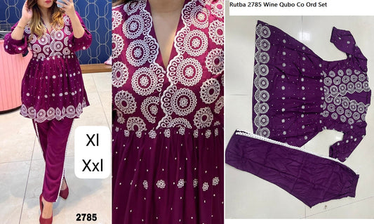 Rutba 2785 Wine Qubo Co Ord Set