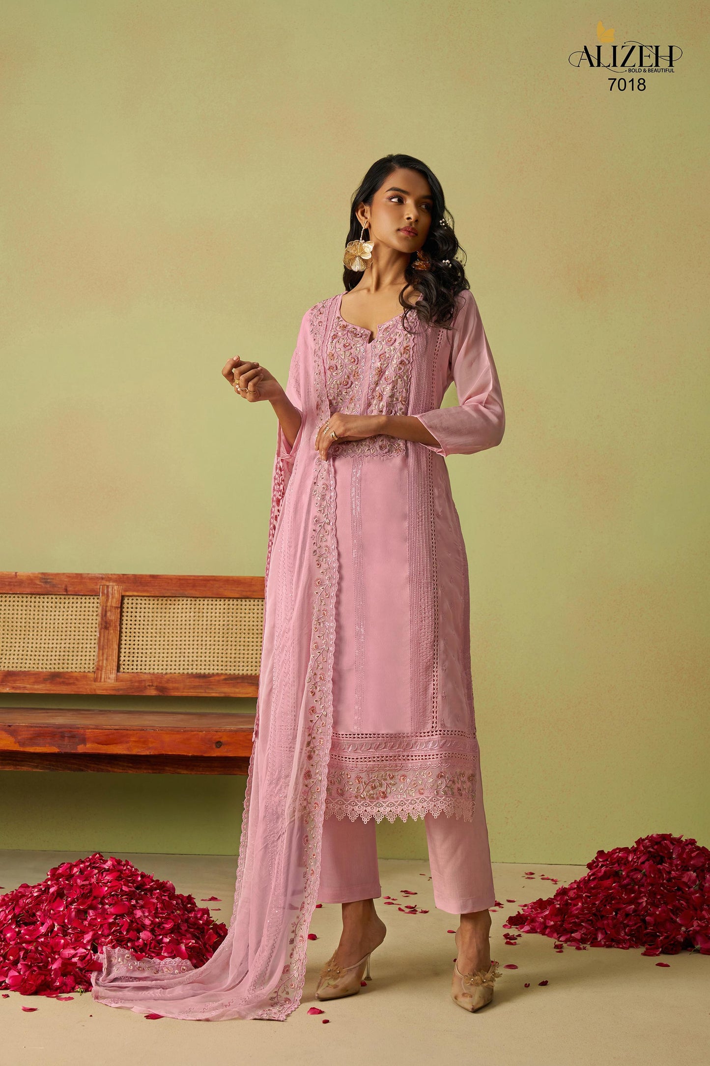 7018 Saadgi 2 Alizeh Organza Readymade Suits