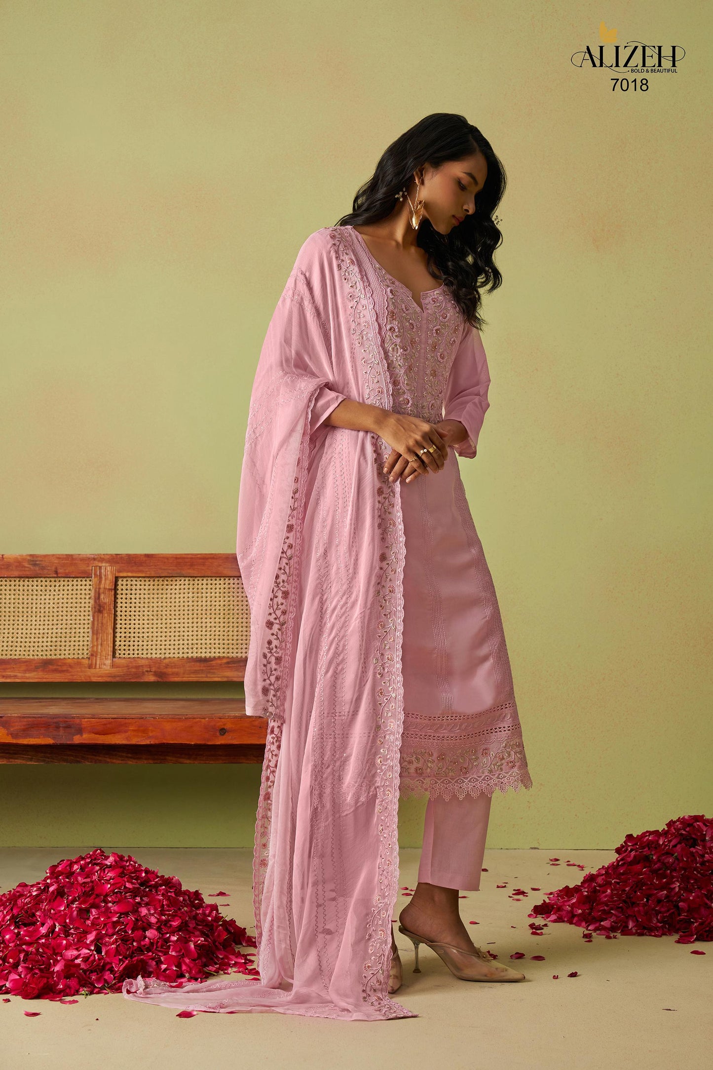 7018 Saadgi 2 Alizeh Organza Readymade Suits