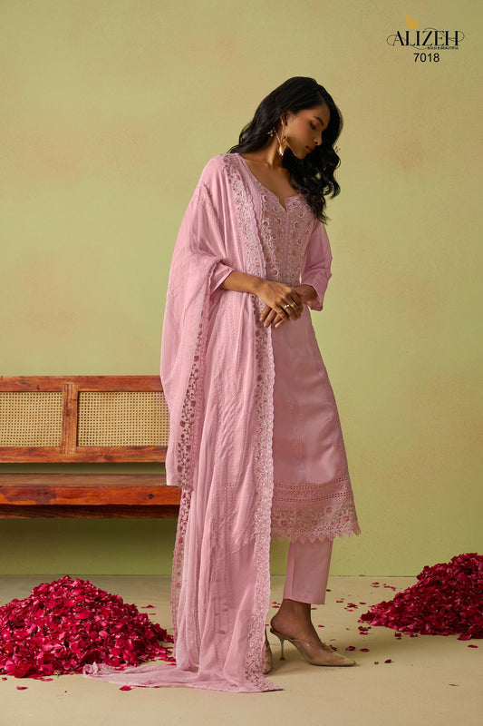7018 Saadgi 2 Alizeh Organza Readymade Suits