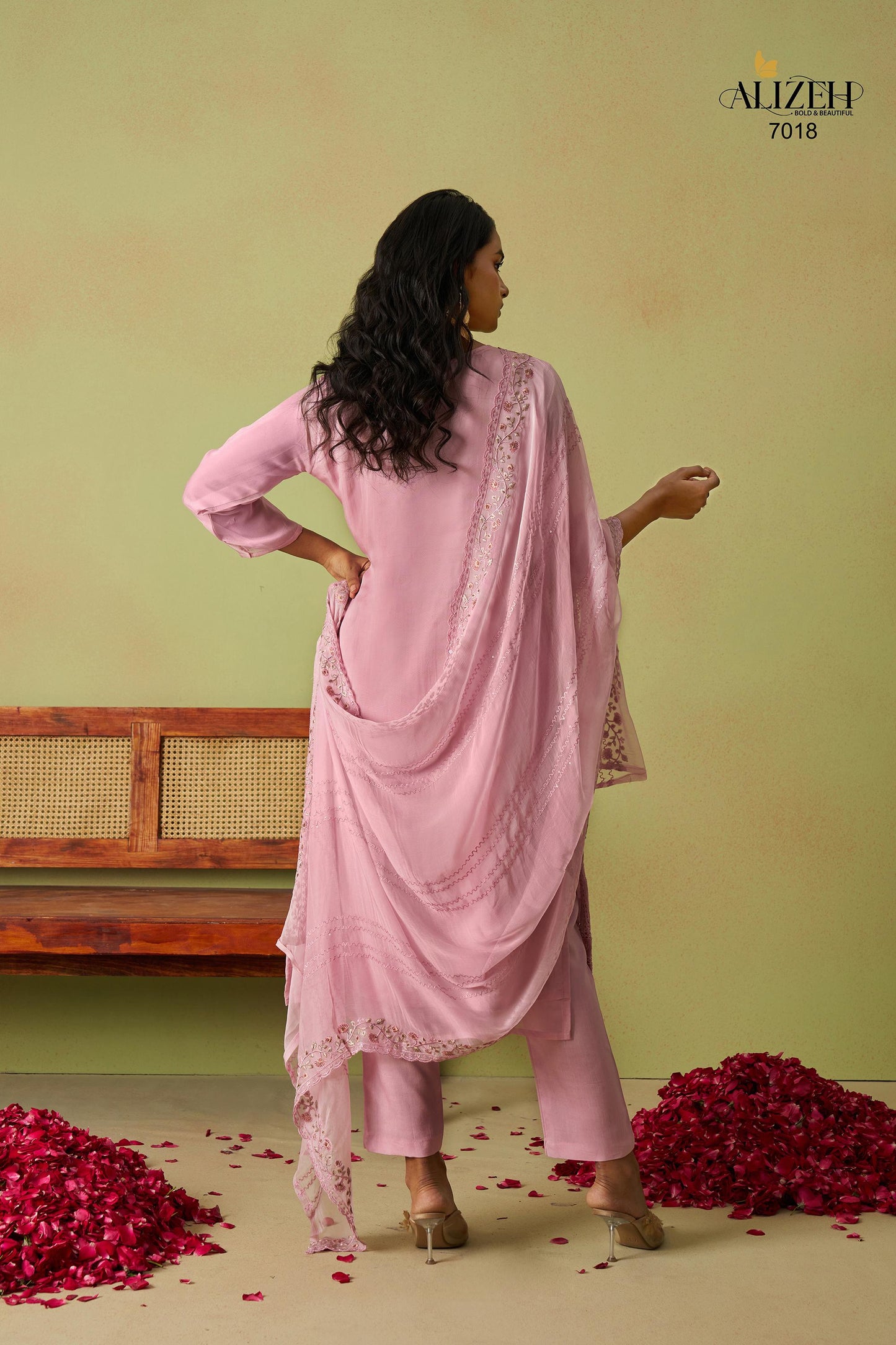 7018 Saadgi Vol 2 Alizeh Pure Organza Unstitched Suits