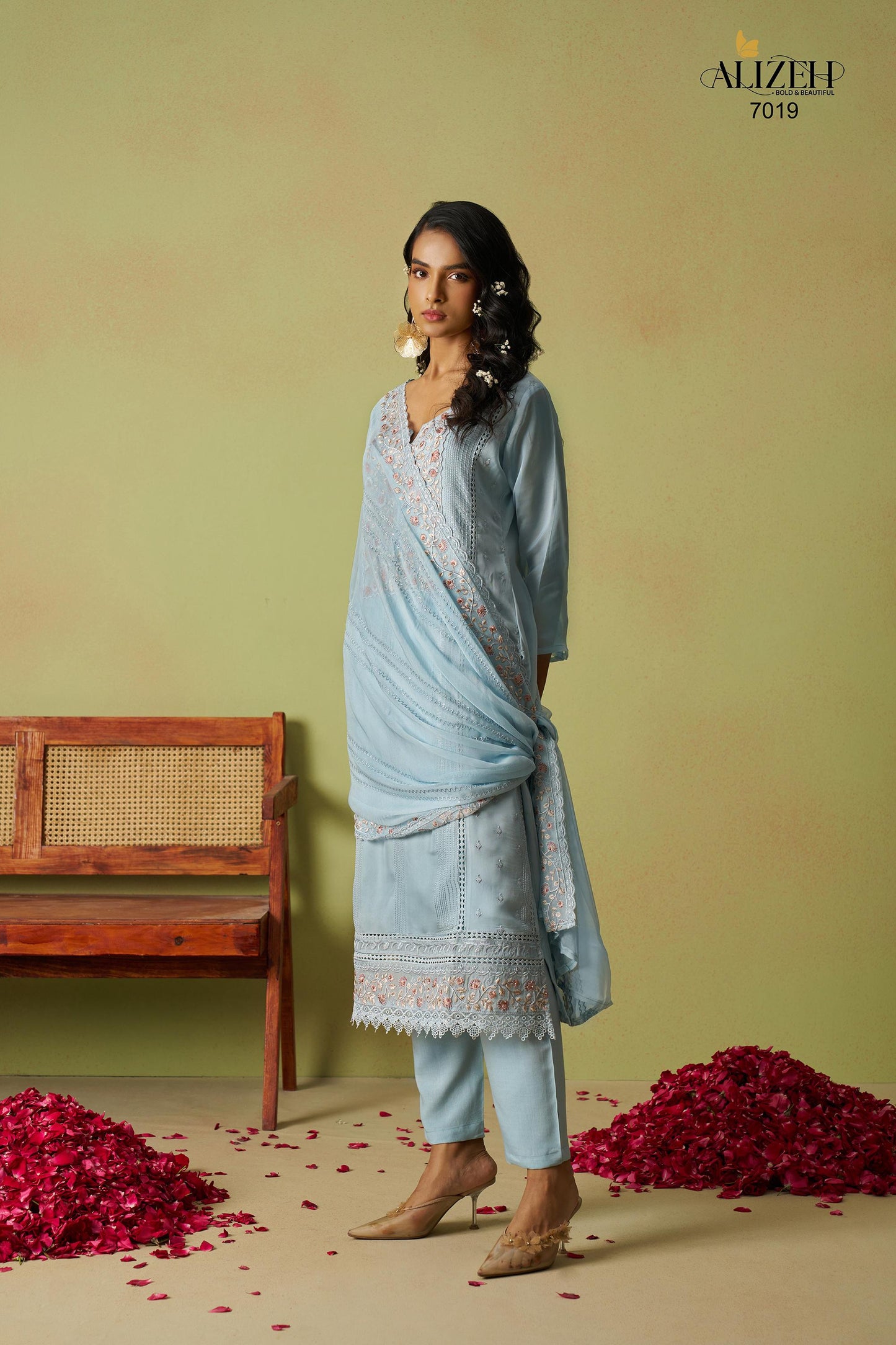 7019 Saadgi 2 Alizeh Organza Readymade Suits