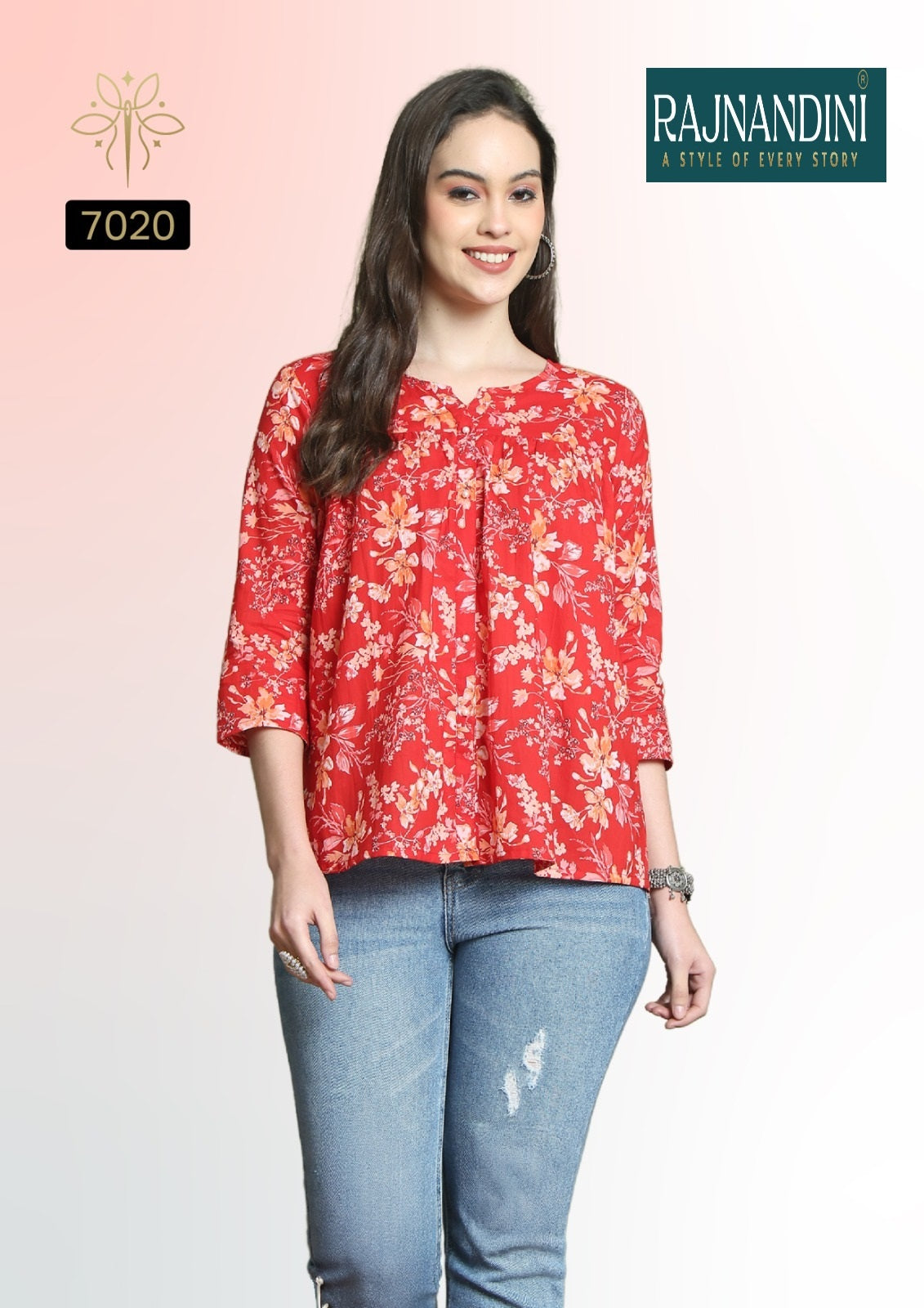 7020 Aaradhya Vol-24 Rajnandini Printed Women Top