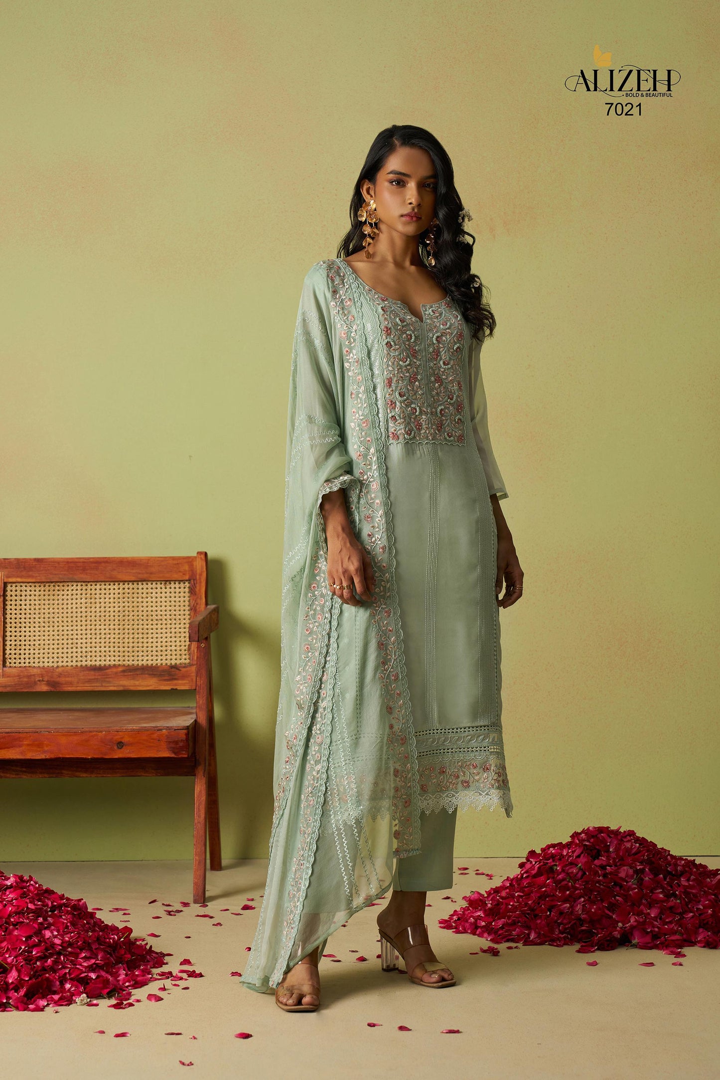 7021 Saadgi 2 Alizeh Organza Readymade Suits