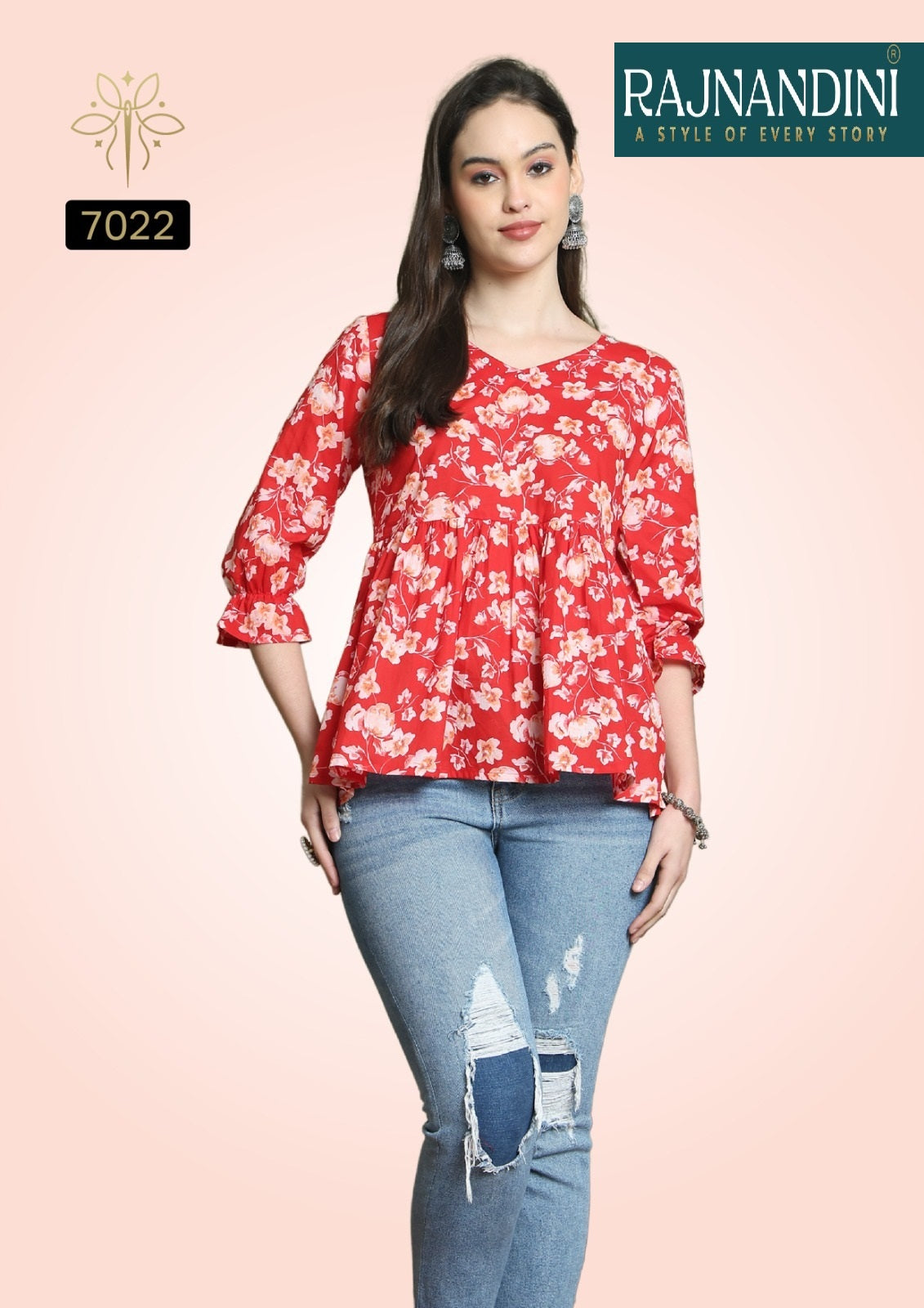 7022 Aaradhya Vol-24 Rajnandini Printed Women Top