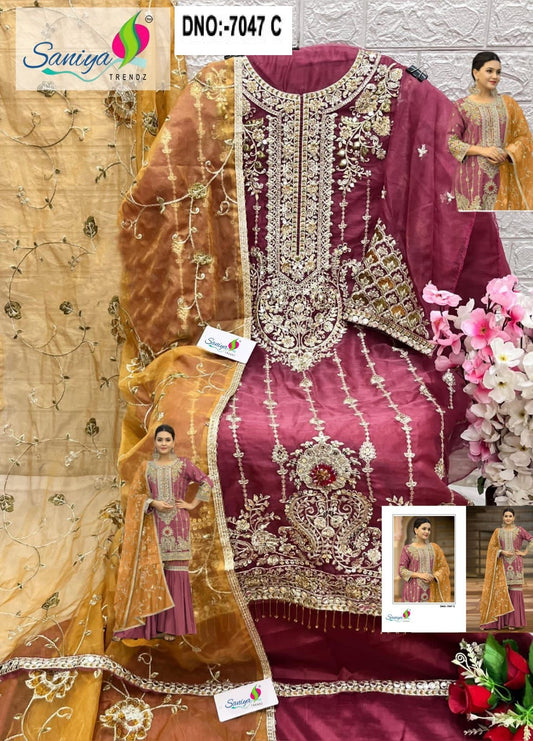 7047 C Saniya Trendz Embroidered Pakistani Salwar Suits
