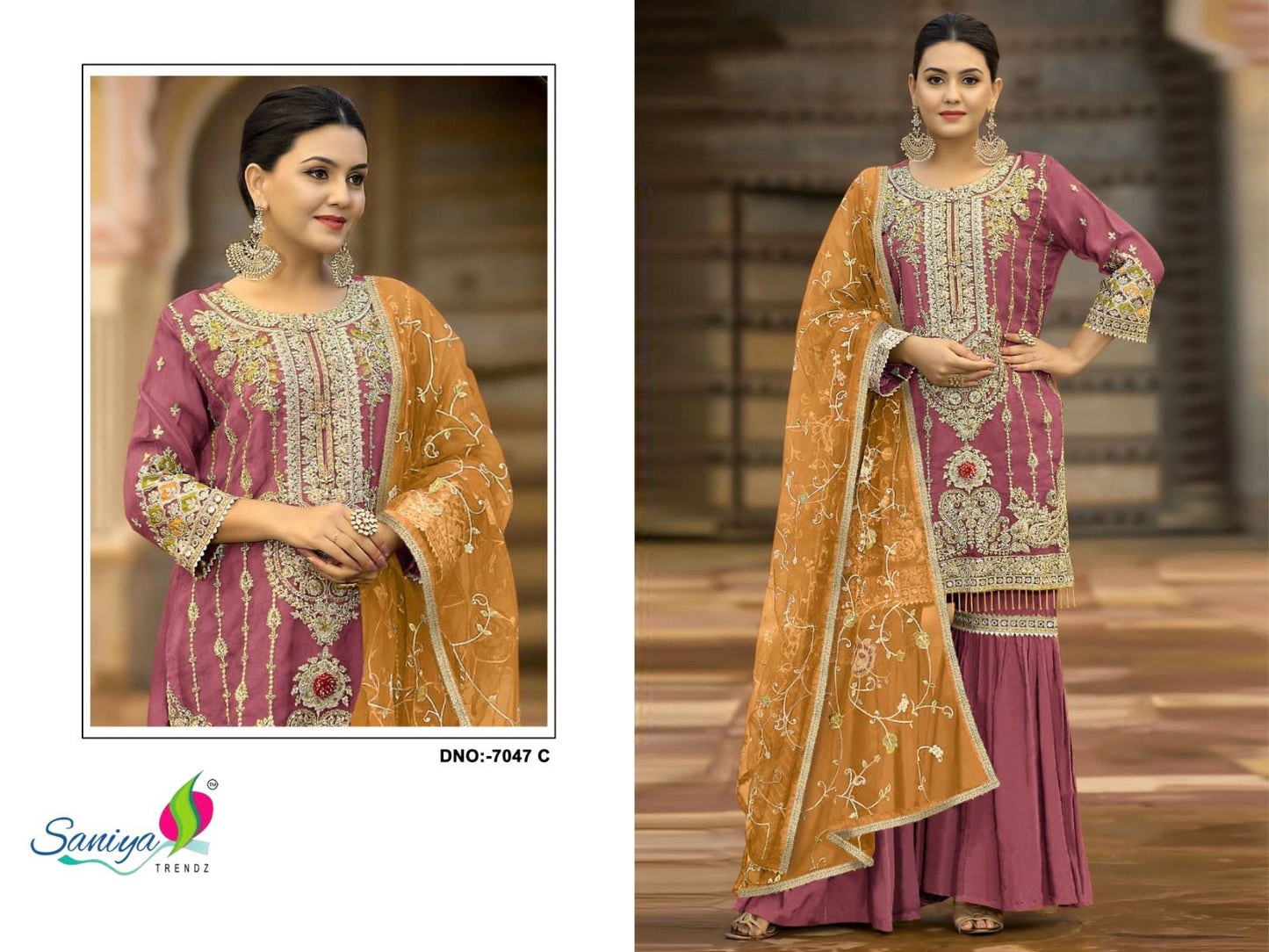 7047 C Saniya Trendz Embroidered Pakistani Salwar Suits