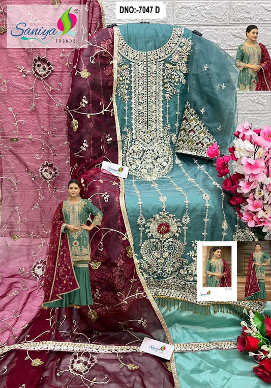 7047 D Saniya Trendz Embroidered Pakistani Salwar Suits