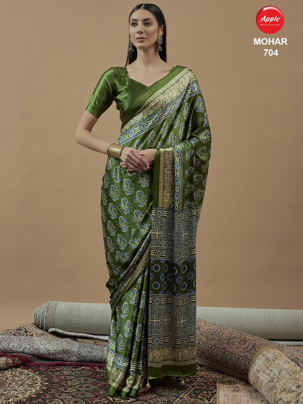 704 Mohar Vol 1 Apple Satin Sarees