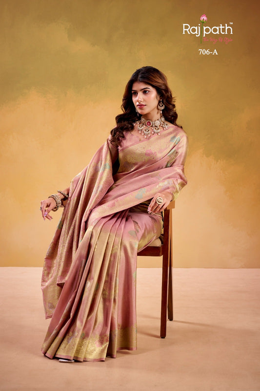 706-A Korian Rajpath Kora Tissue Sarees