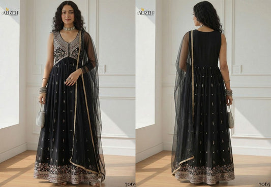 7065 Alizeh Rangoli Crop Top Plazzo Set