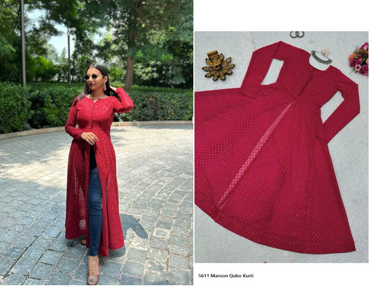 5611 Maroon Qubo Kurti