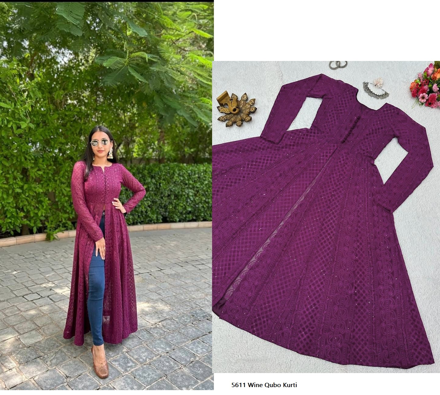 5611 Wine Qubo Kurti