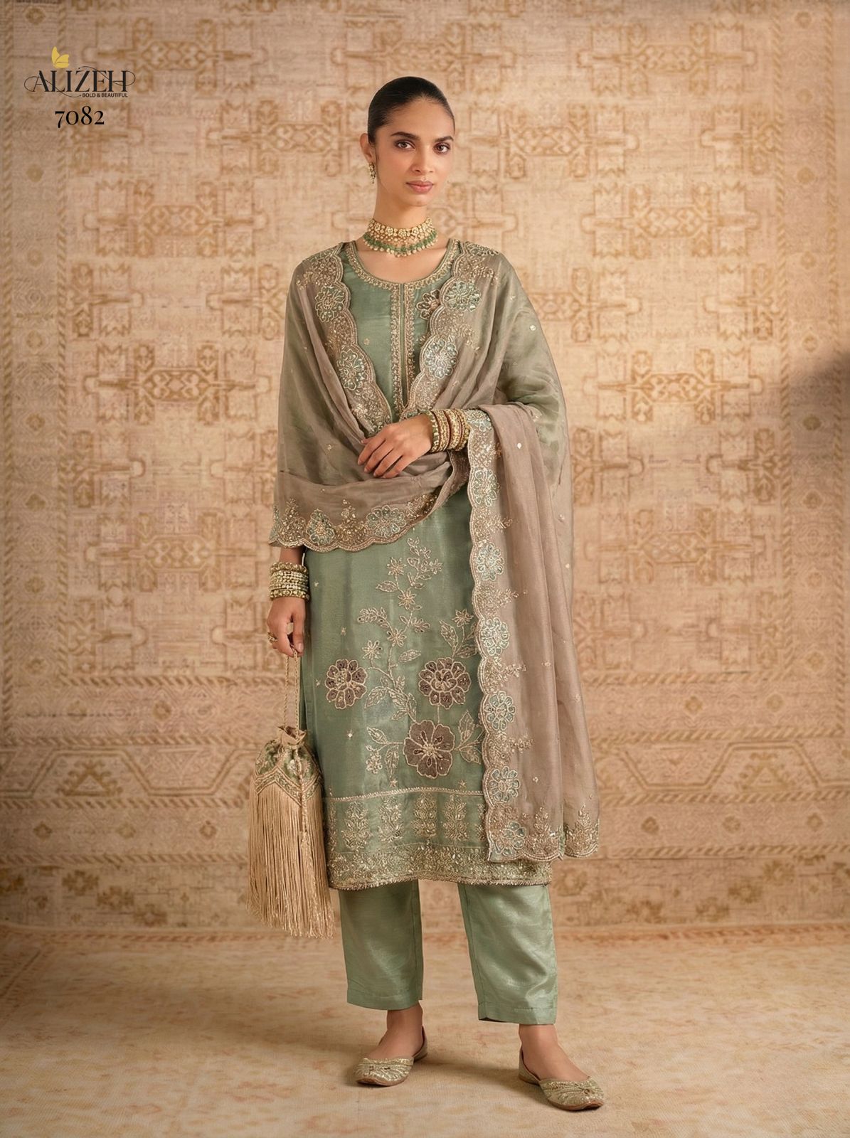 7082 Alizeh Shimmer Silk Readymade Suits