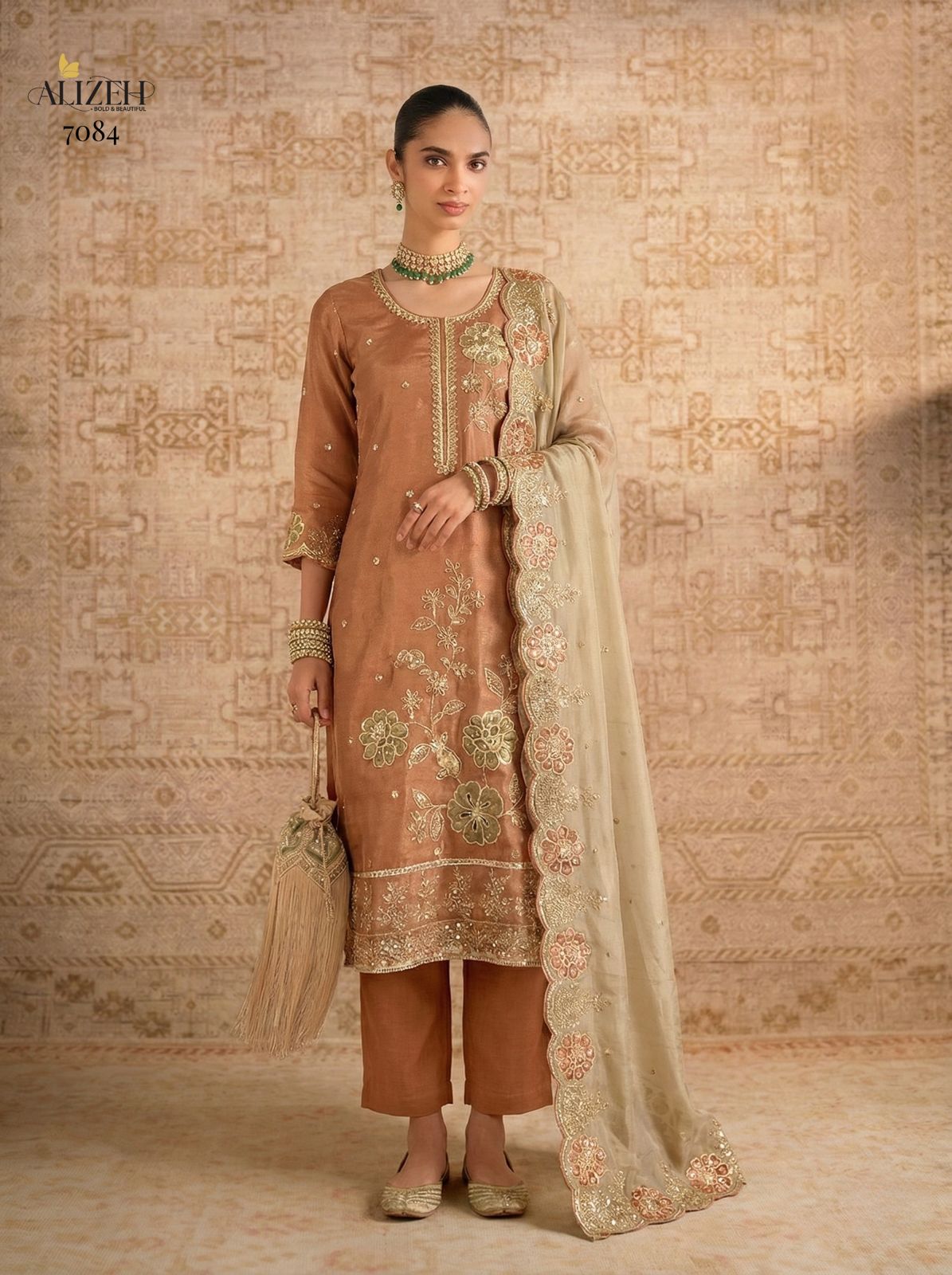 7084 Alizeh Shimmer Silk Readymade Suits
