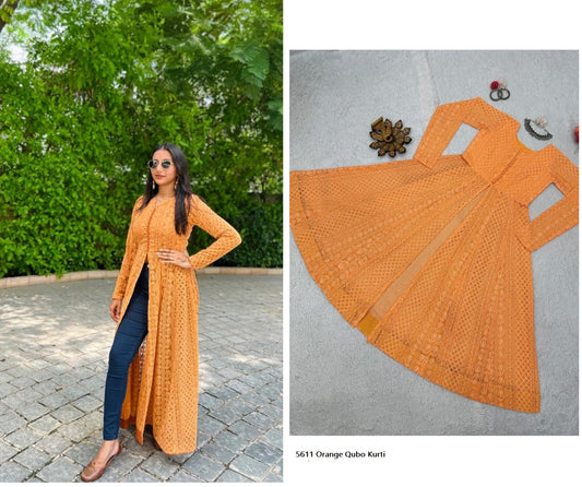 5611 Orange Qubo Kurti