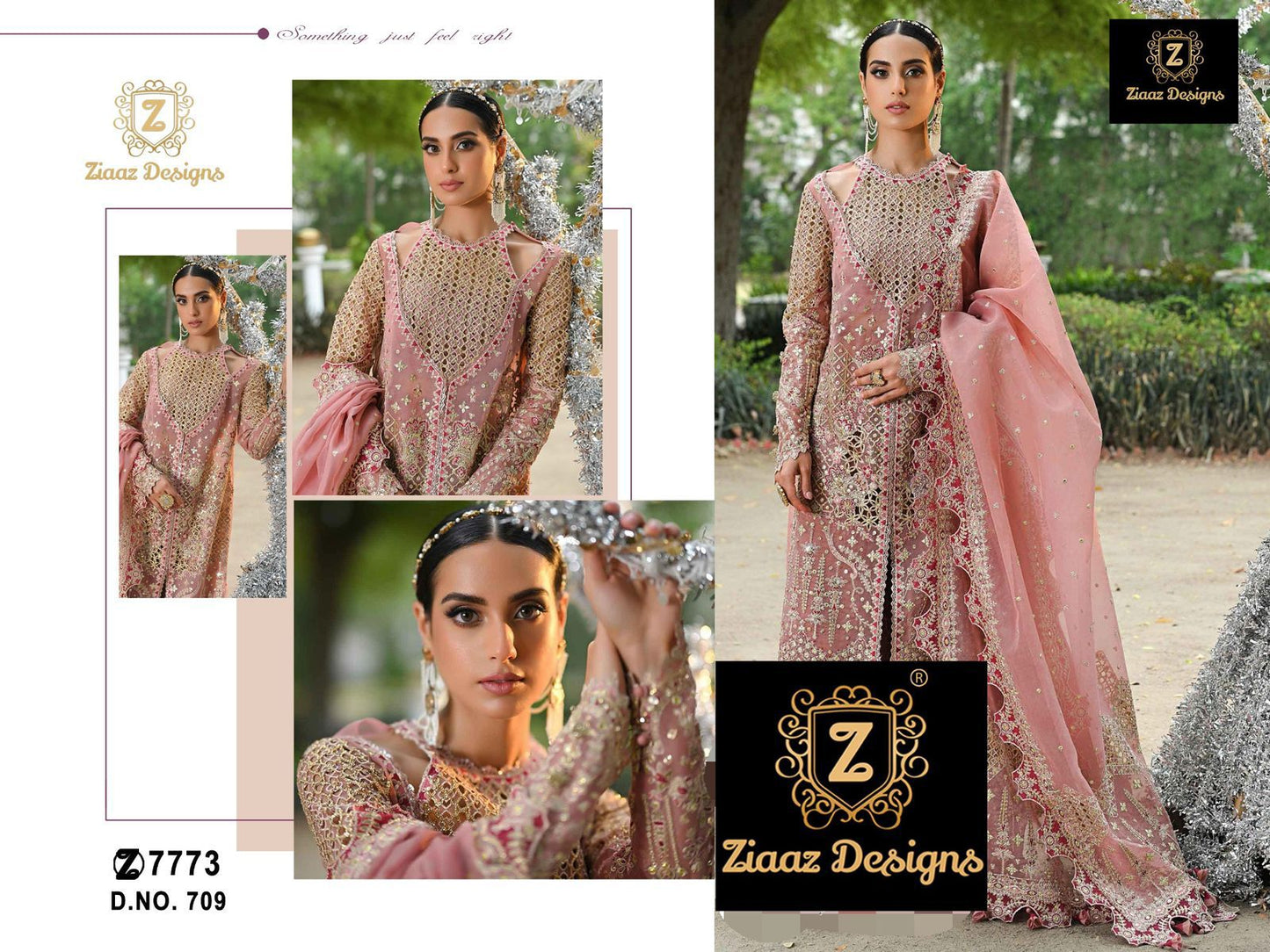 709 Ziaaz Designs Mirror Work Pakistani Salwar Suits
