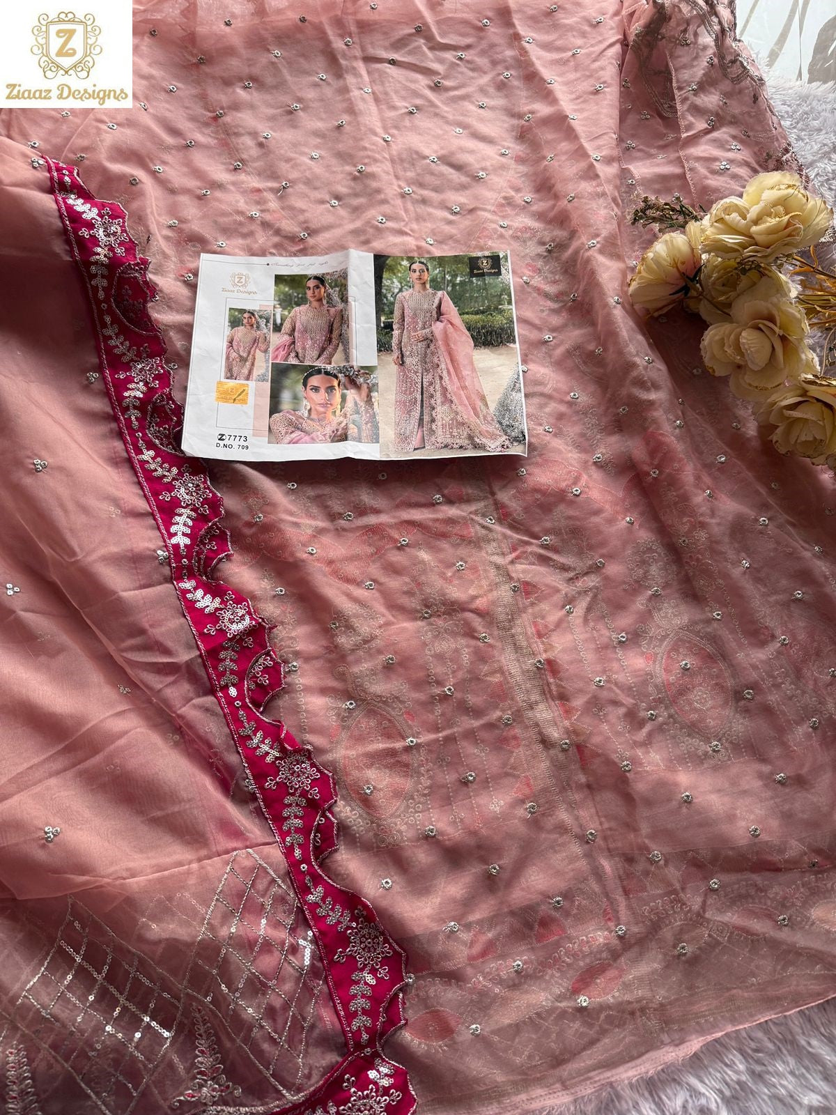 709 Ziaaz Designs Mirror Work Pakistani Salwar Suits