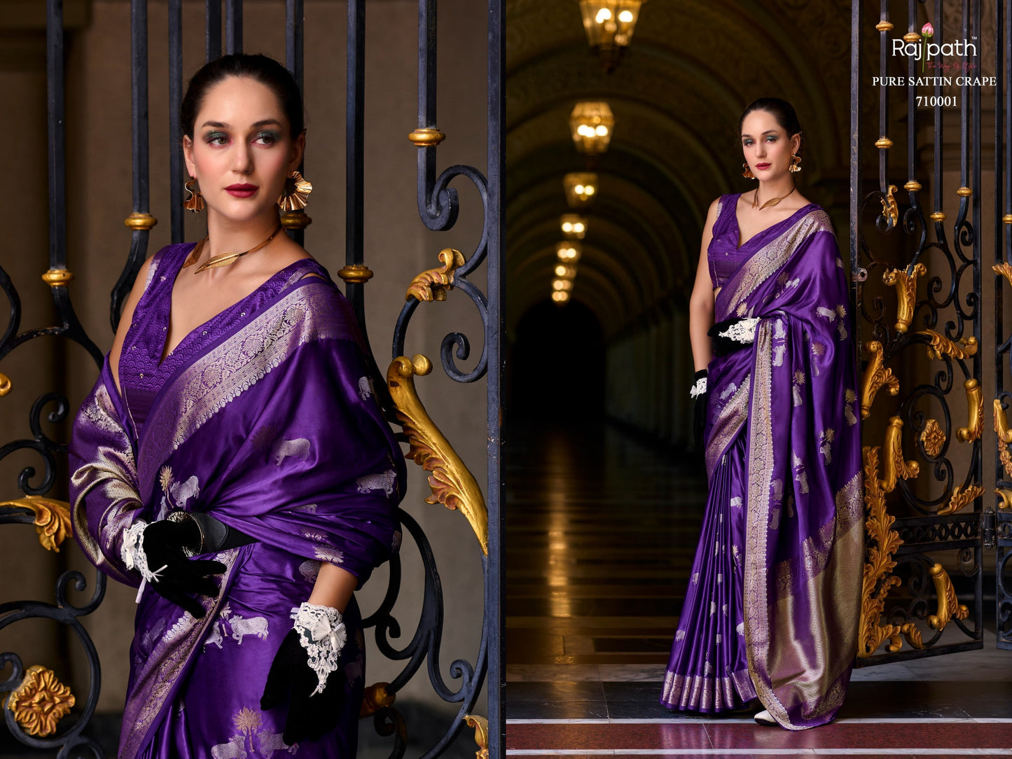 710001 Mungha Rajpath Satin Silk Sarees