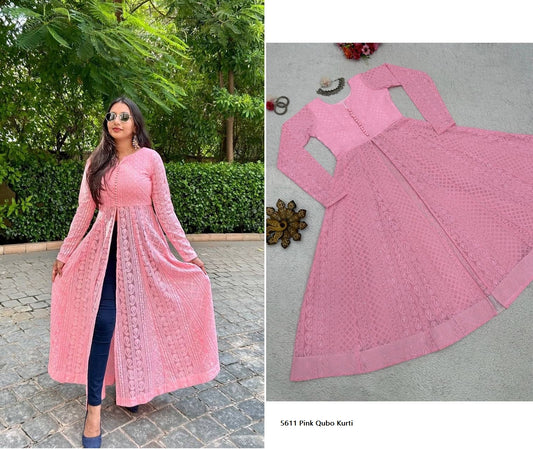 5611 Pink Qubo Kurti