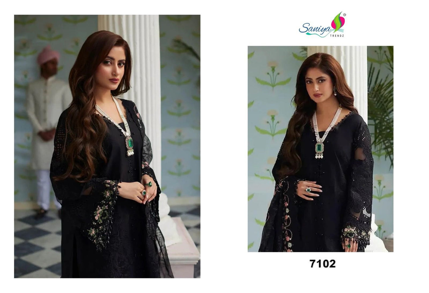 7102 Saniya Trendz Embroidered Pakistani Salwar Suits