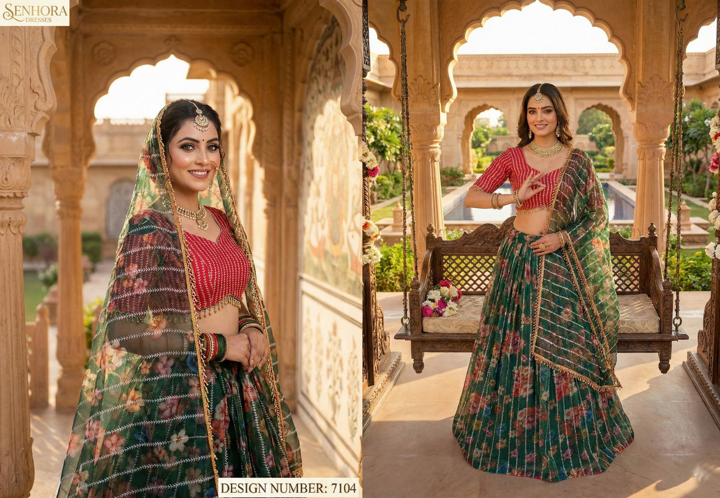 7104 Gulab Senhora Organza Lehenga Choli