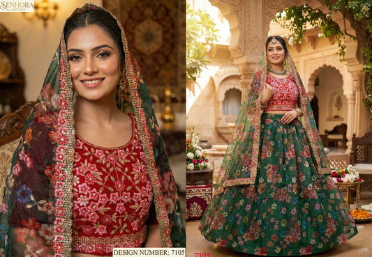 7105 Gulab Senhora Organza Lehenga Choli
