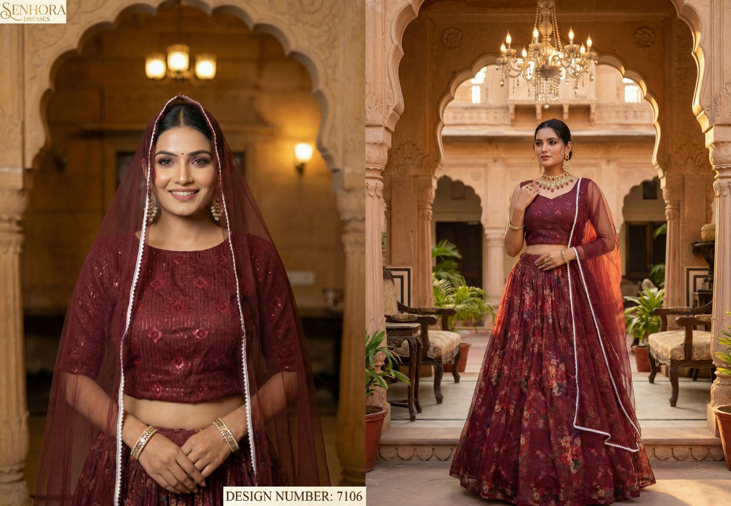 7106 Gulab Senhora Organza Lehenga Choli
