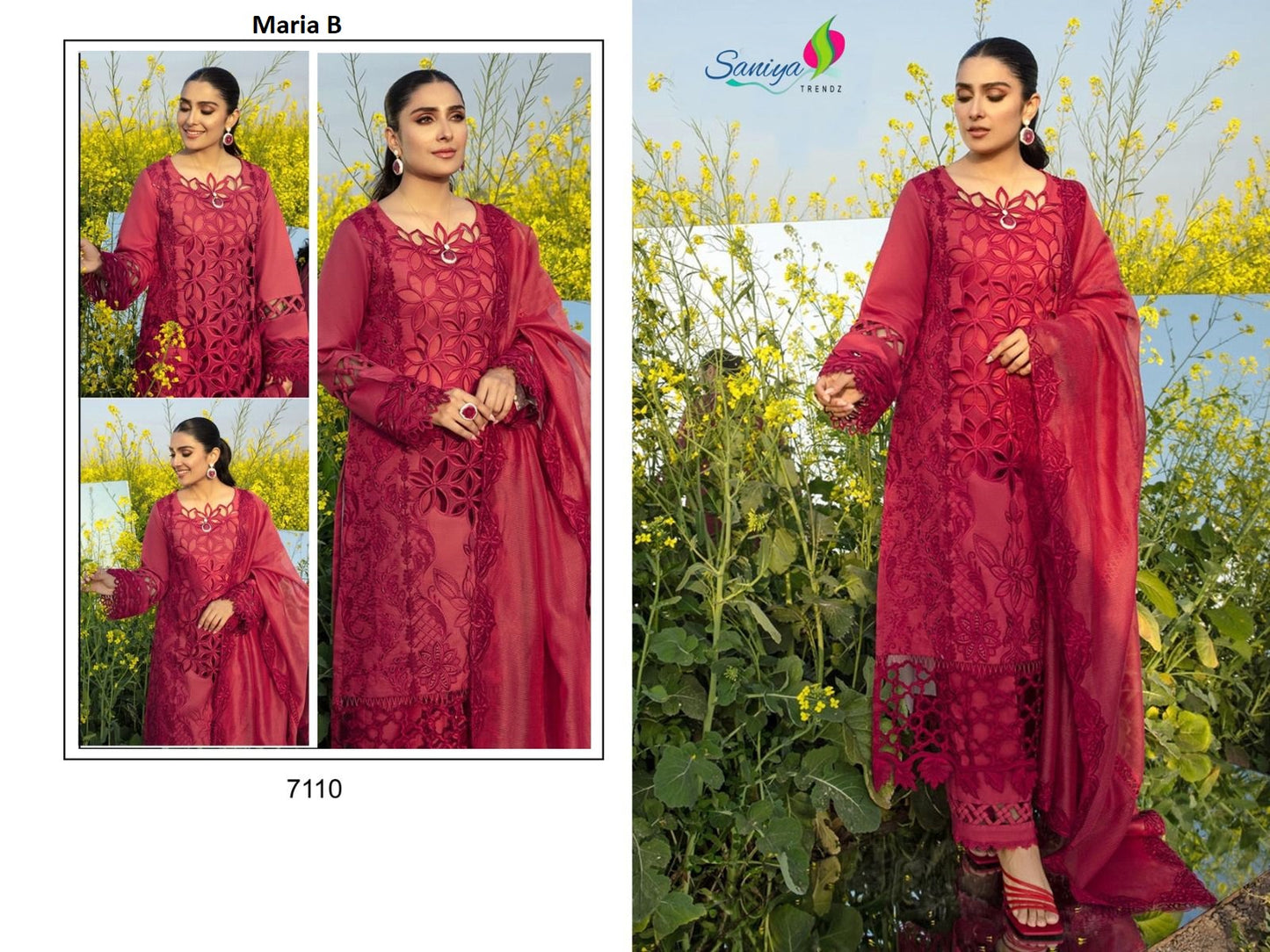 7110 Maria B Saniya Trendz Chikankari Pakistani Salwar Suits