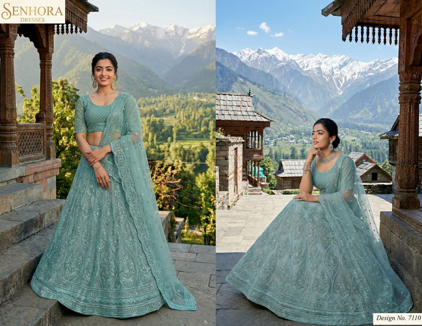7110 Senhora Butterfly Net Lehenga Choli