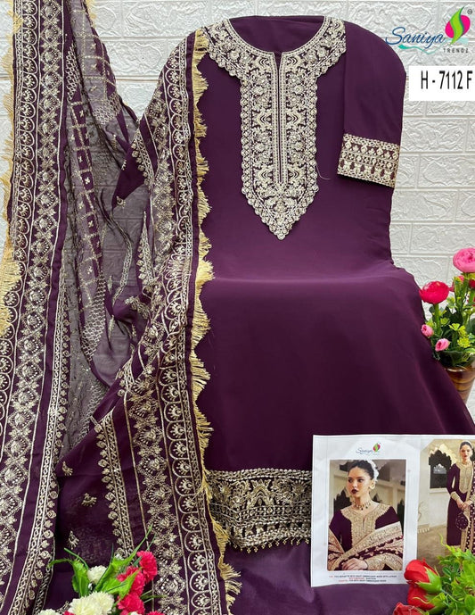 7112-F Saniya Trendz Georgette Pakistani Salwar Suits