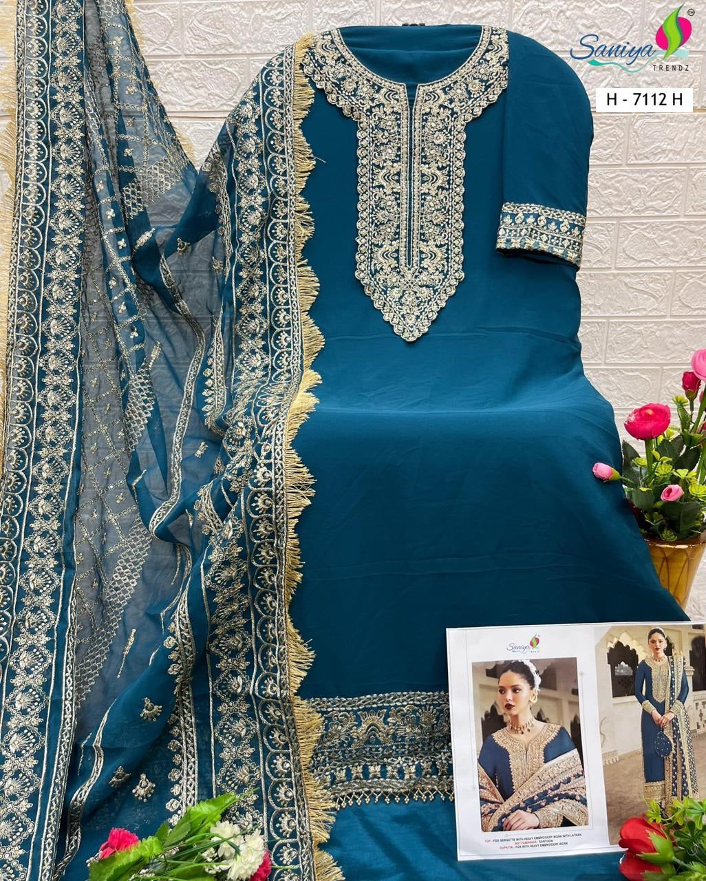 7112H Saniya Trendz Georgette Pakistani Salwar Suits