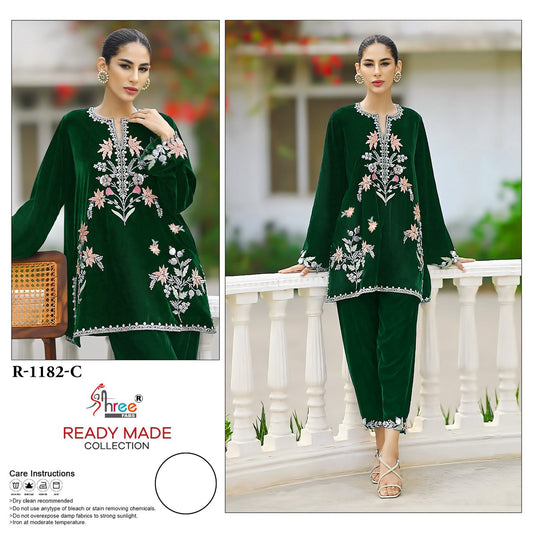 S-1182-C Shree Fabs Kurti Pant Set